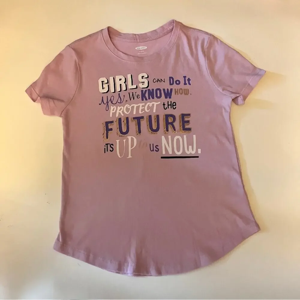 Old Navy Girl's Short Sleeve Graphic  Tee S 6-7